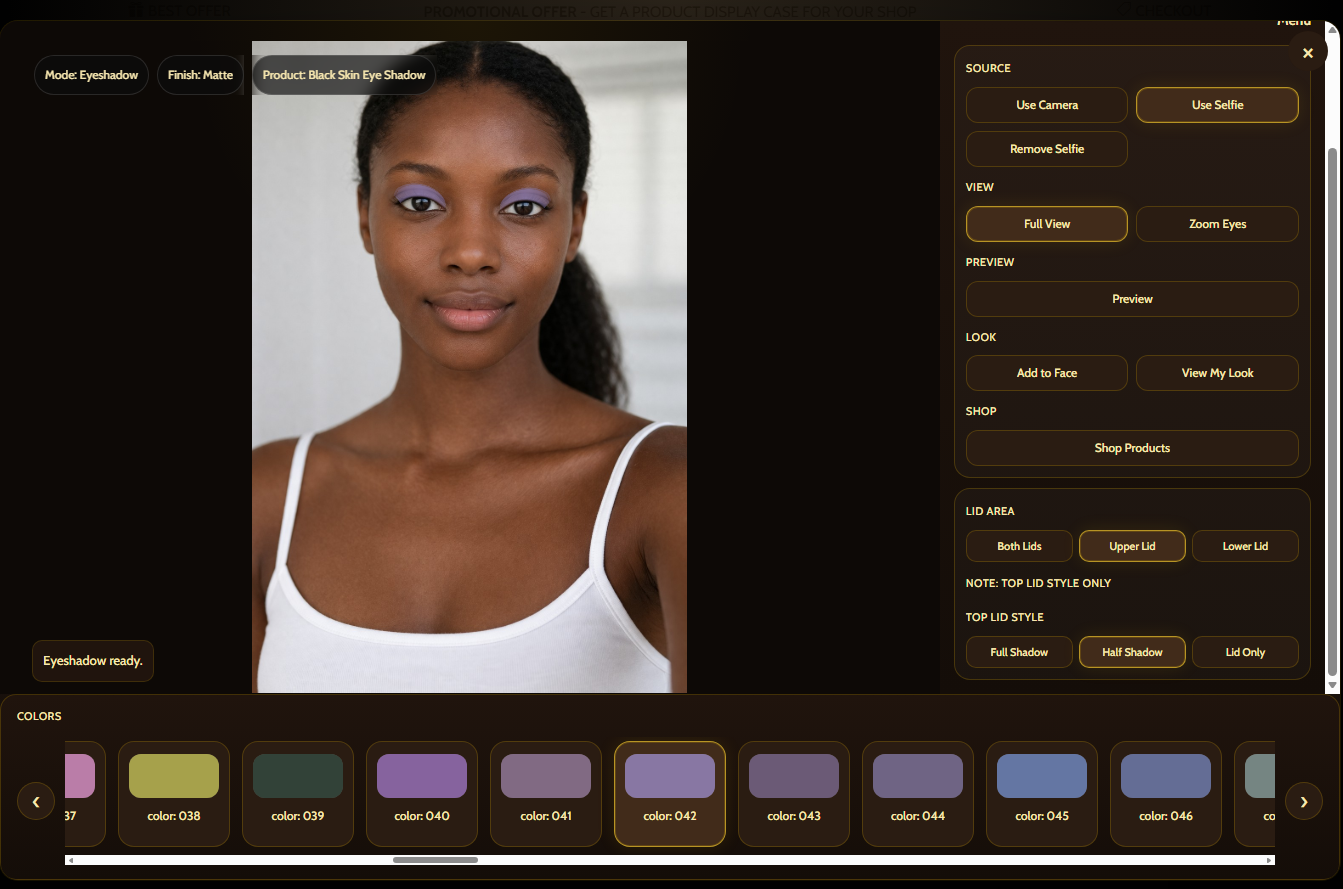 Branded main product try-on view