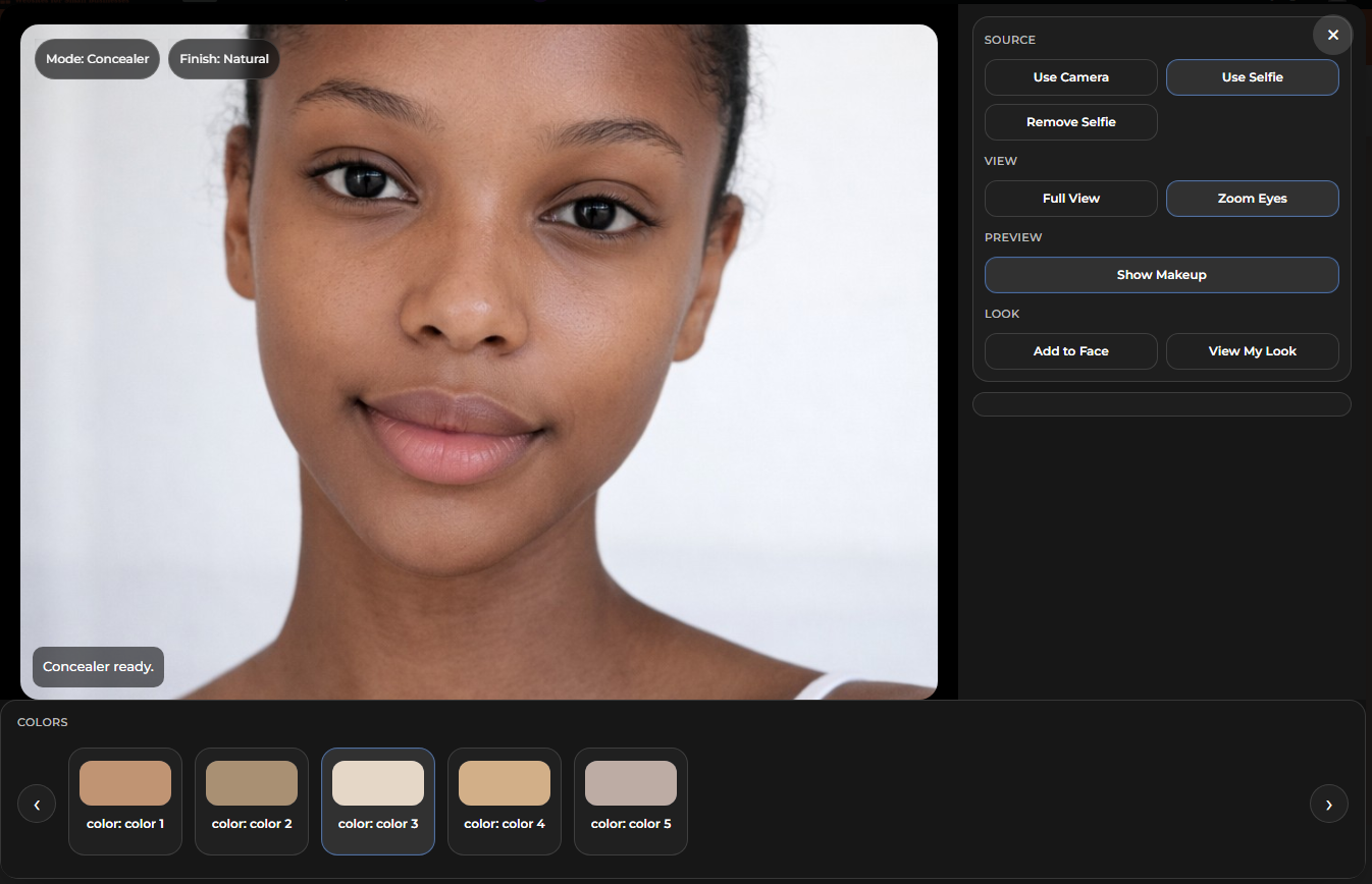 Concealer demo screenshot