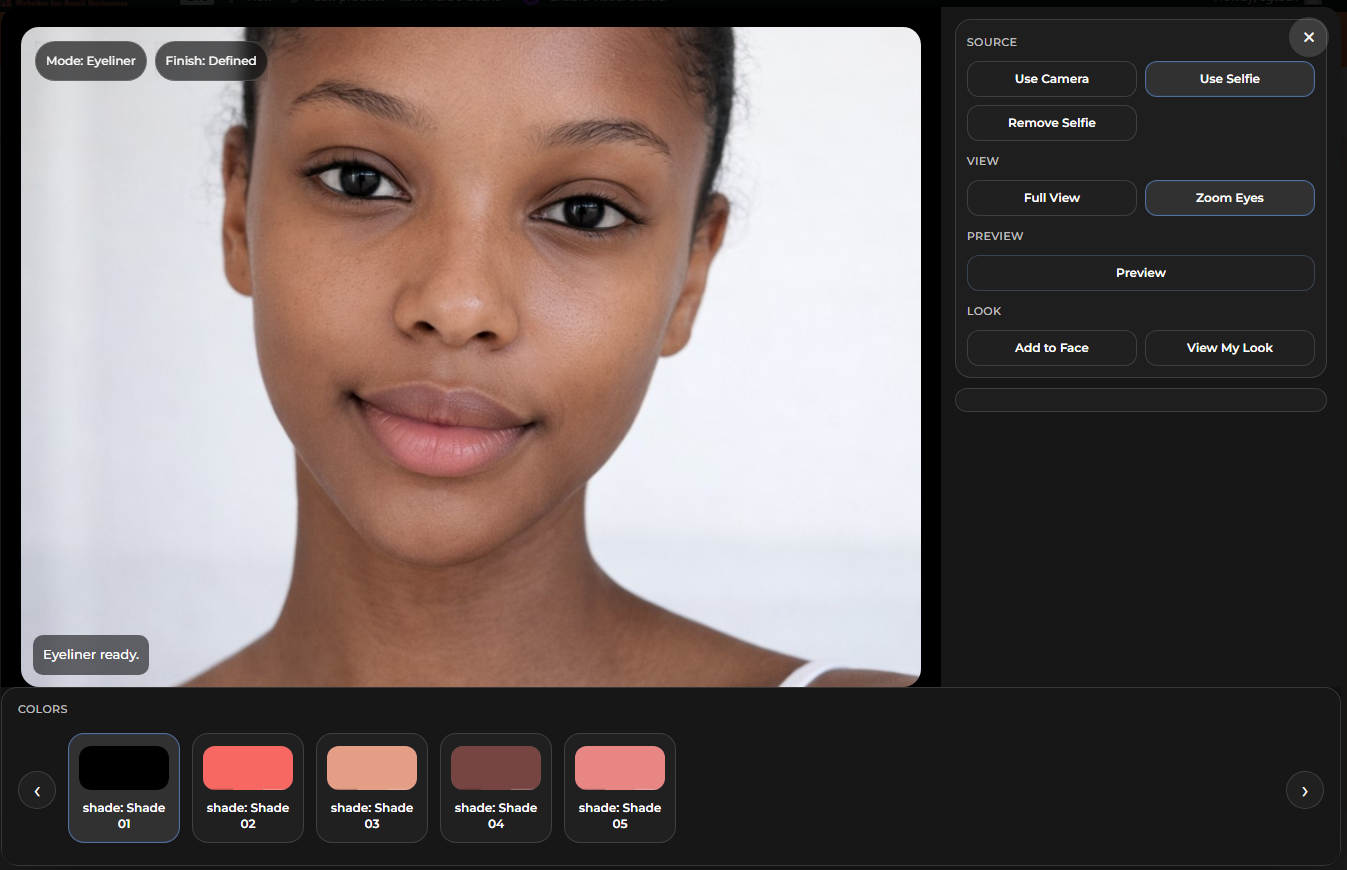 Preview mode eyeliner example