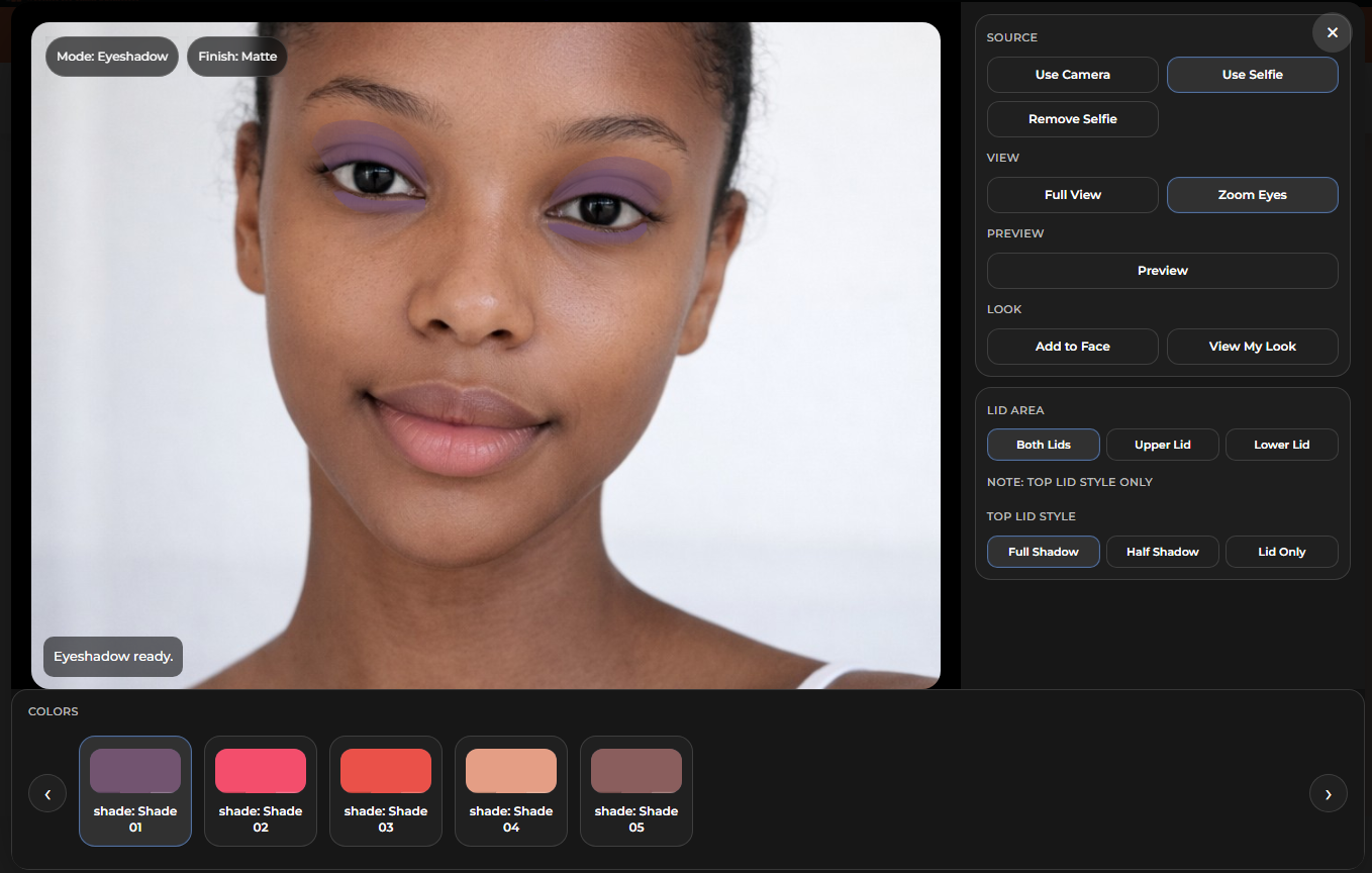 Eyeshadow demo screenshot