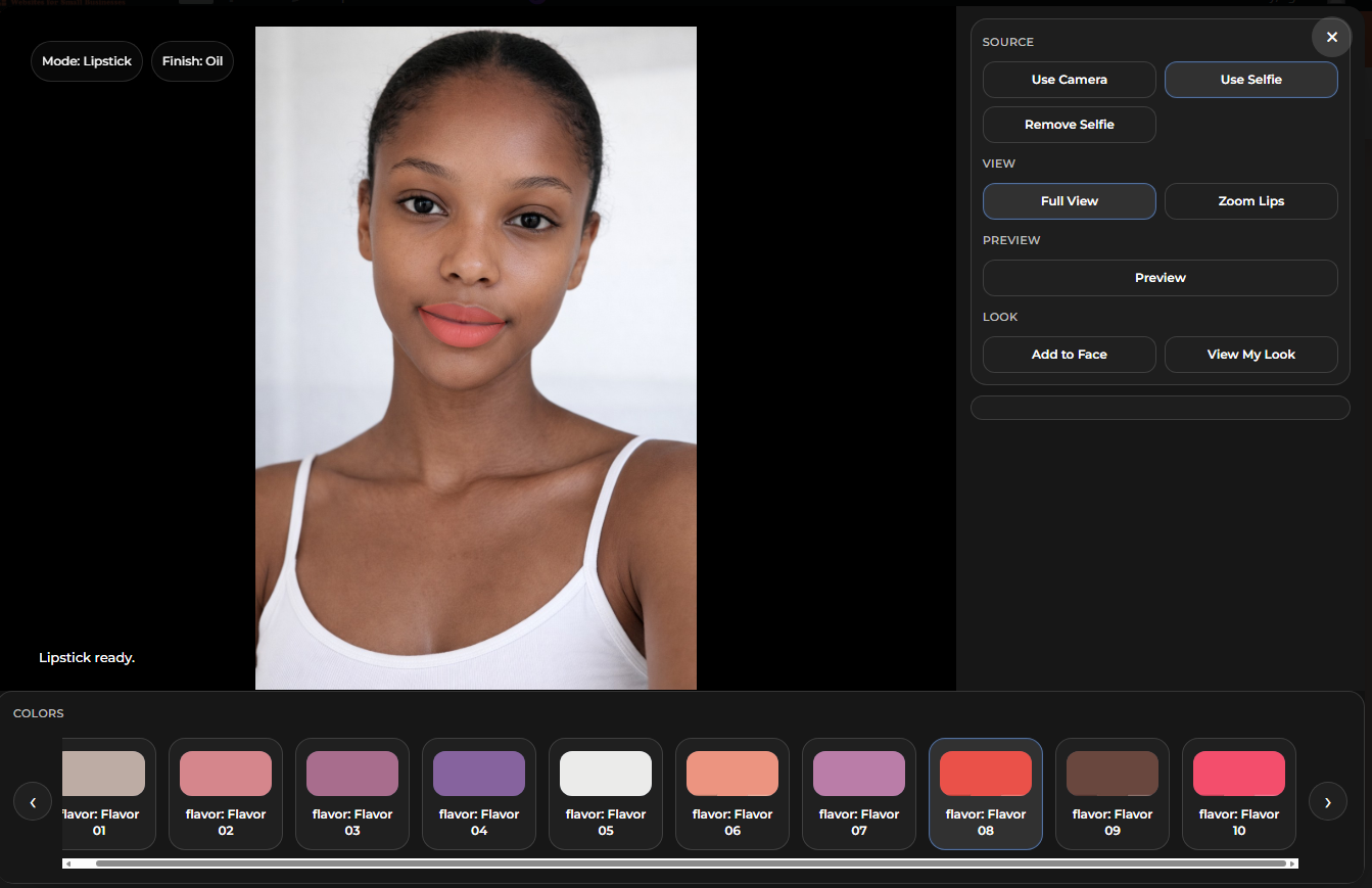 Full view lipstick try-on example