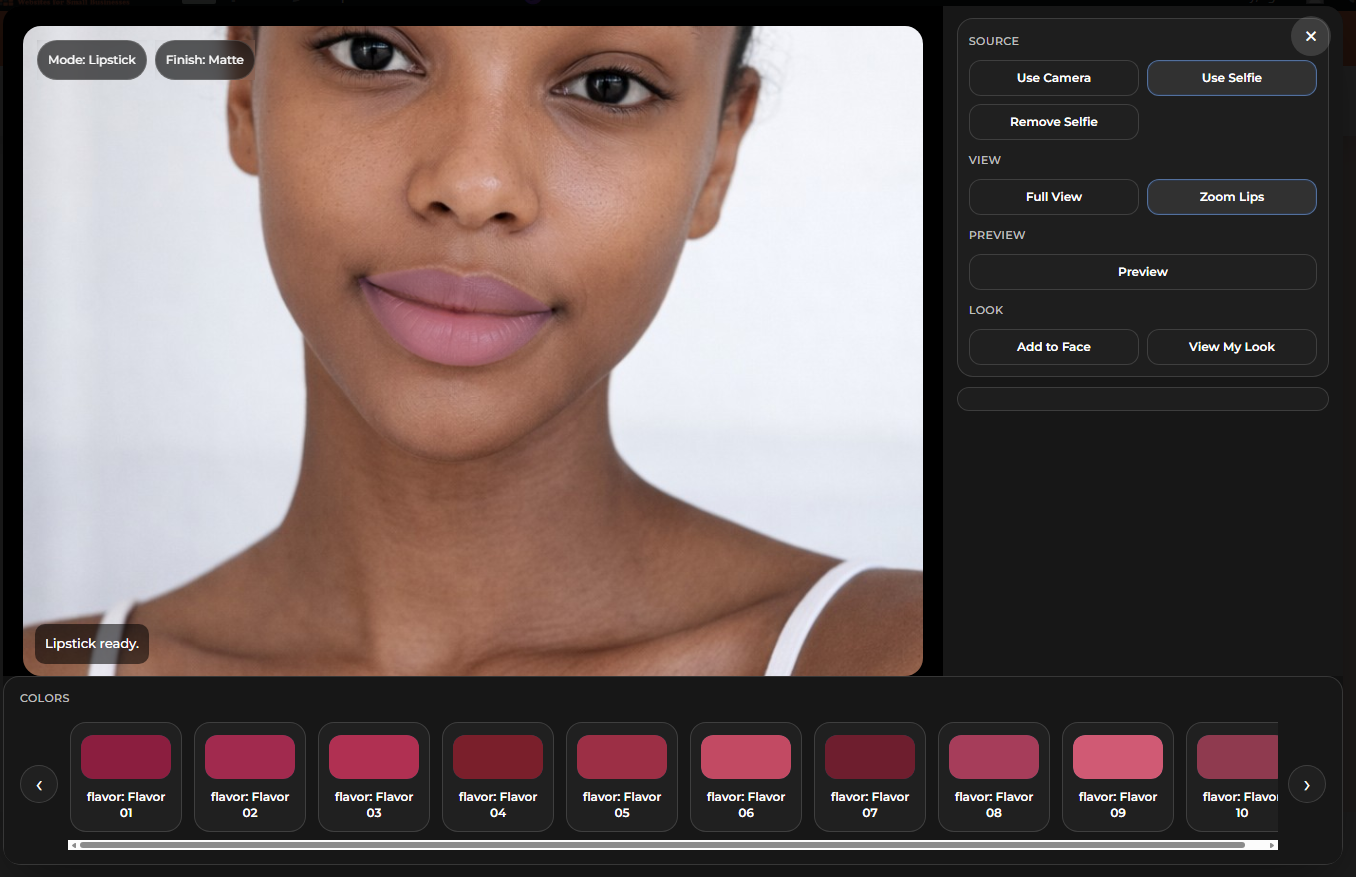 Lipstick demo screenshot