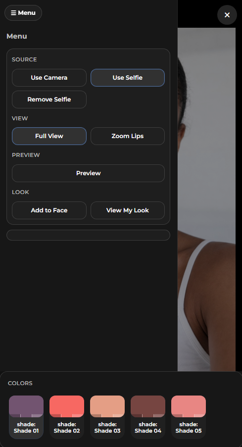 Mobile slideout menu controls