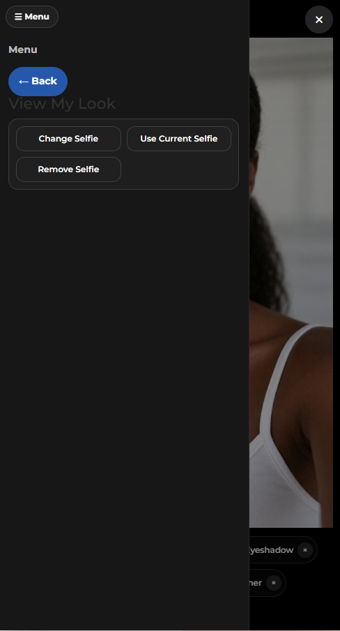 Mobile View My Look controls